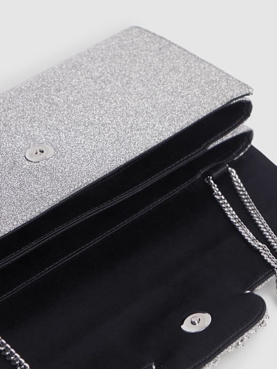 Roger Vivier: Sparkle buckle satin envelope clutch - Silver - women_6 | Luisa Via Roma