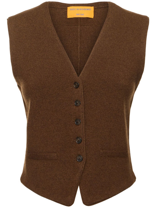 Guest In Residence: Tailored cashmere knit vest - women_0 | Luisa Via Roma