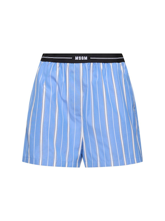 MSGM: Shorts in popeline di cotone - women_0 | Luisa Via Roma