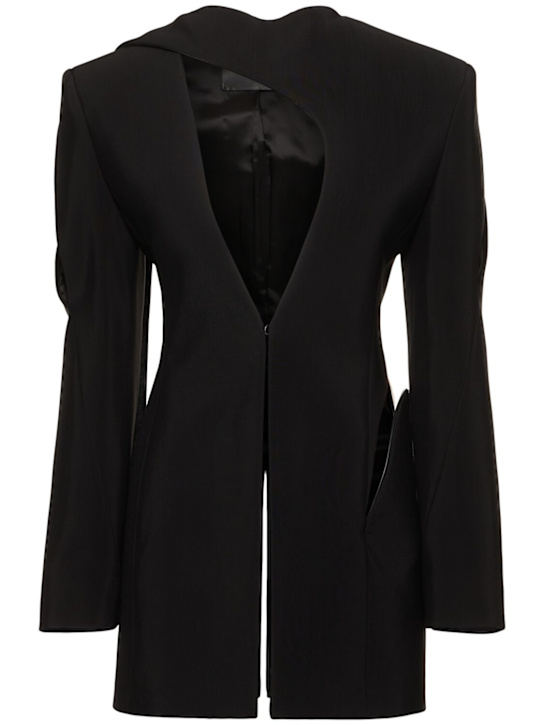 MUGLER: Heavy fluid suiting long jacket - women_0 | Luisa Via Roma