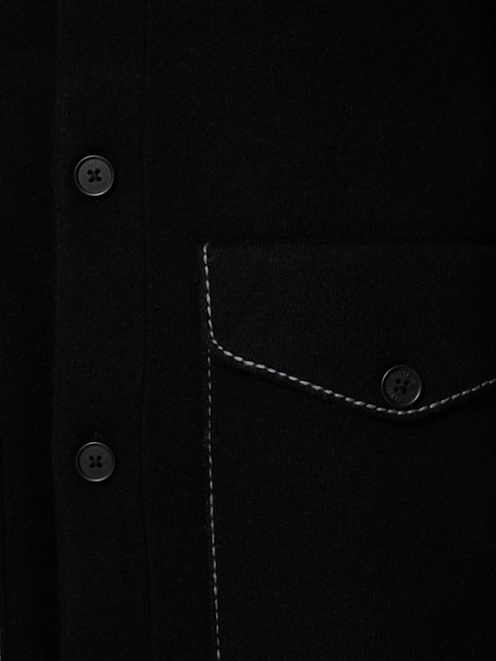 Guest In Residence: Industry knit cashmere shirt jacket - Black - women_4 | Luisa Via Roma