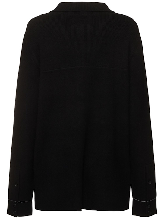 Guest In Residence: Industry knit cashmere shirt jacket - Black - women_3 | Luisa Via Roma