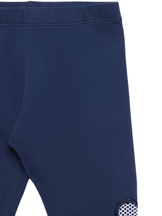 Monnalisa: T-shirt e leggings in jersey - Bianco/Blu - kids-girls_4 | Luisa Via Roma
