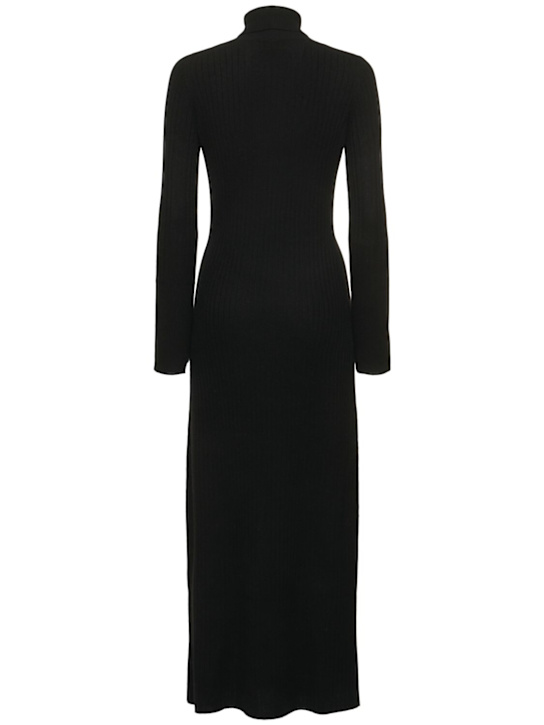 Guest In Residence: Wide rib knit cashmere long dress - Black - women_3 | Luisa Via Roma