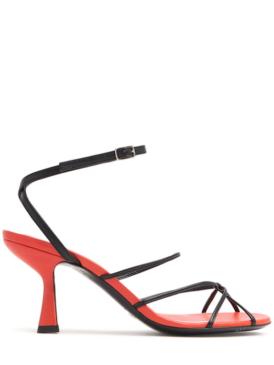 Christopher Esber: 70mm Blaze leather sandals - Black/Red - women_0 | Luisa Via Roma