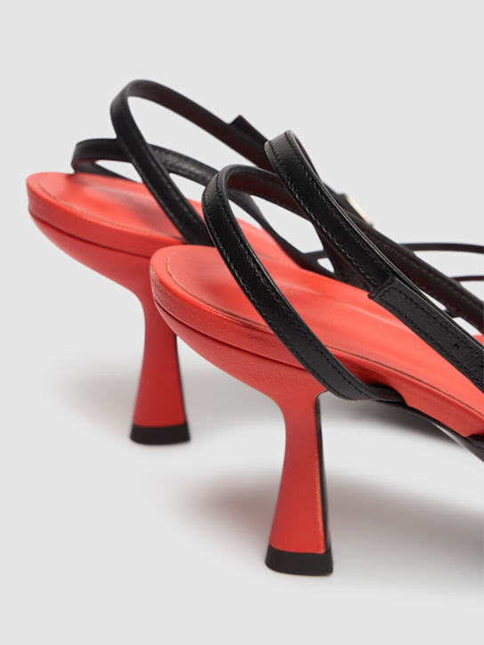 Christopher Esber: 70mm Blaze leather sandals - Black/Red - women_4 | Luisa Via Roma