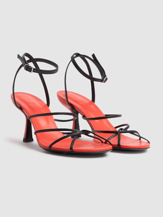 Christopher Esber: 70mm Blaze leather sandals - Black/Red - women_2 | Luisa Via Roma