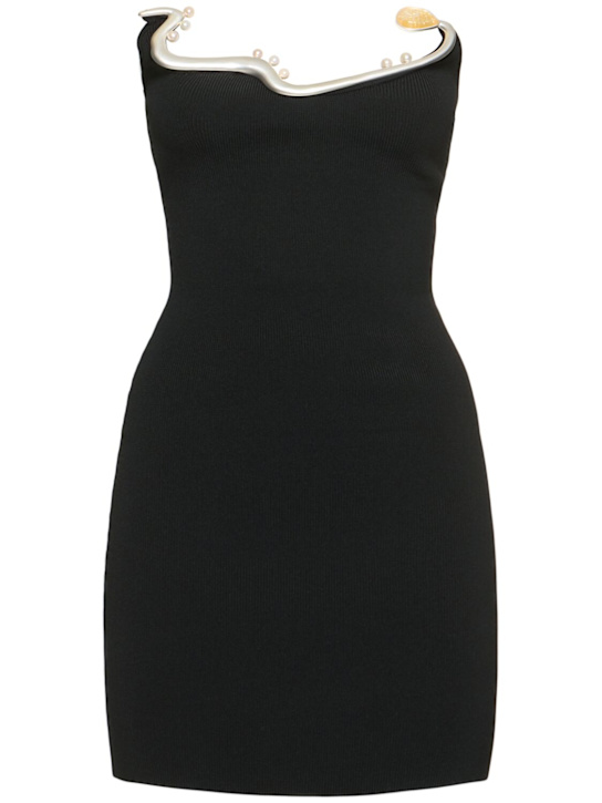 Christopher Esber: Mollusk无肩带罗纹针织迷你连衣裙 - women_0 | Luisa Via Roma