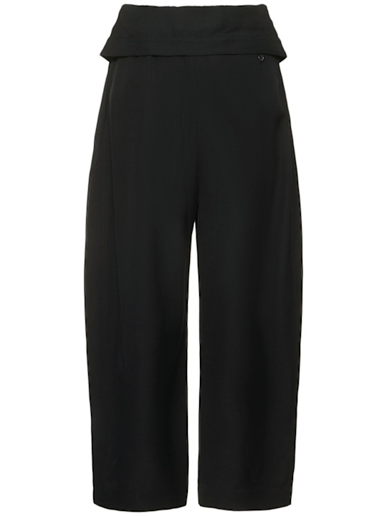 JW Anderson: Tailored fold over wide leg pants - Black - women_3 | Luisa Via Roma