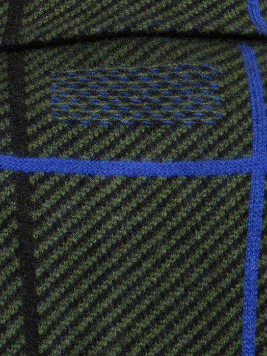 Guest In Residence: Plaid knit cashmere work shirt - Green/Blue - men_2 | Luisa Via Roma