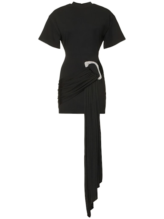 David Koma: Embellished jersey mini dress - women_0 | Luisa Via Roma