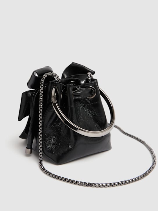 Jimmy Choo: Micro Bon Bon top handle bag - Black/Silver - women_5 | Luisa Via Roma