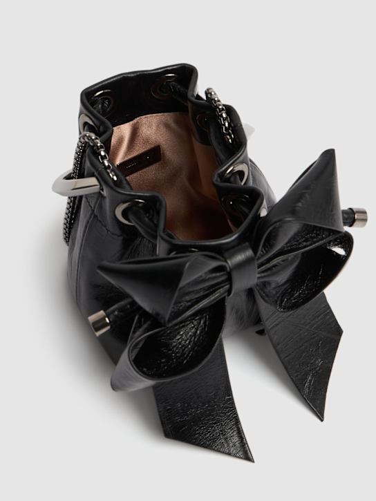 Jimmy Choo: Micro Bon Bon top handle bag - Black/Silver - women_6 | Luisa Via Roma