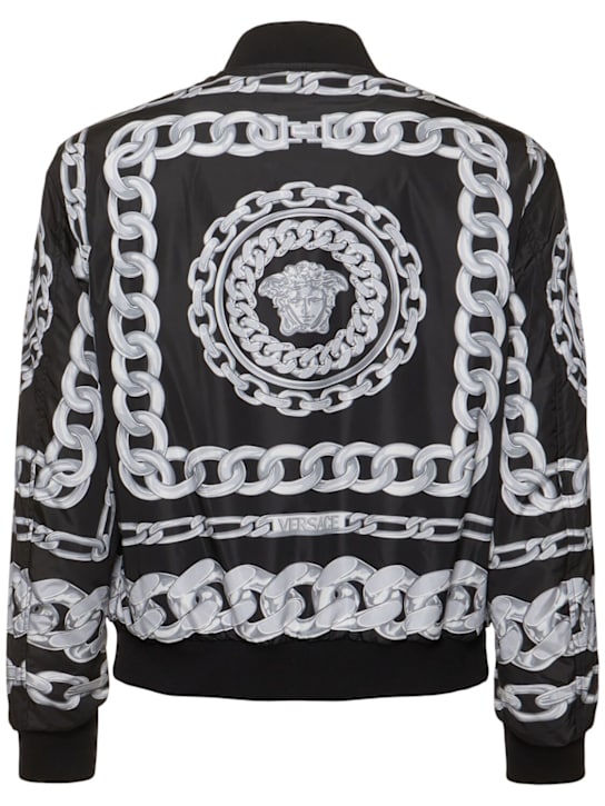 Versace: Reversible chain print jacket - Black/Silver - men_4 | Luisa Via Roma
