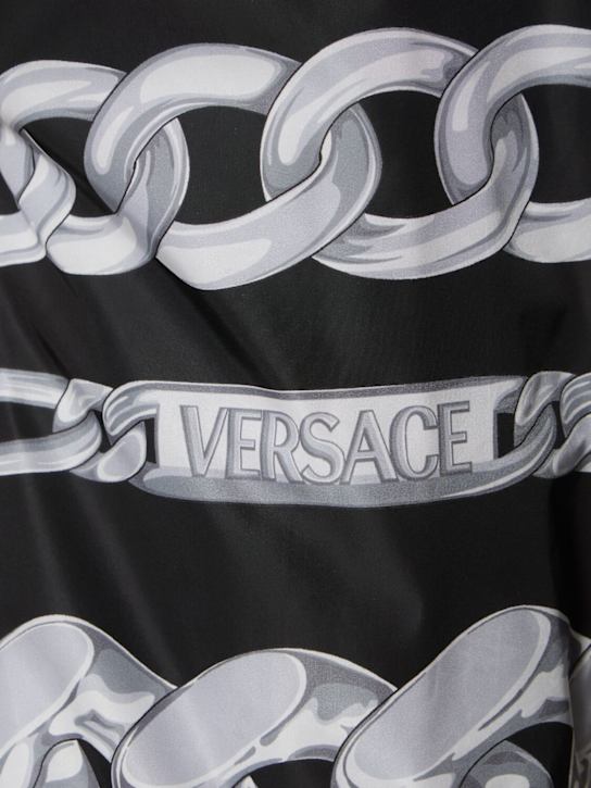 Versace: Reversible chain print jacket - Black/Silver - men_5 | Luisa Via Roma