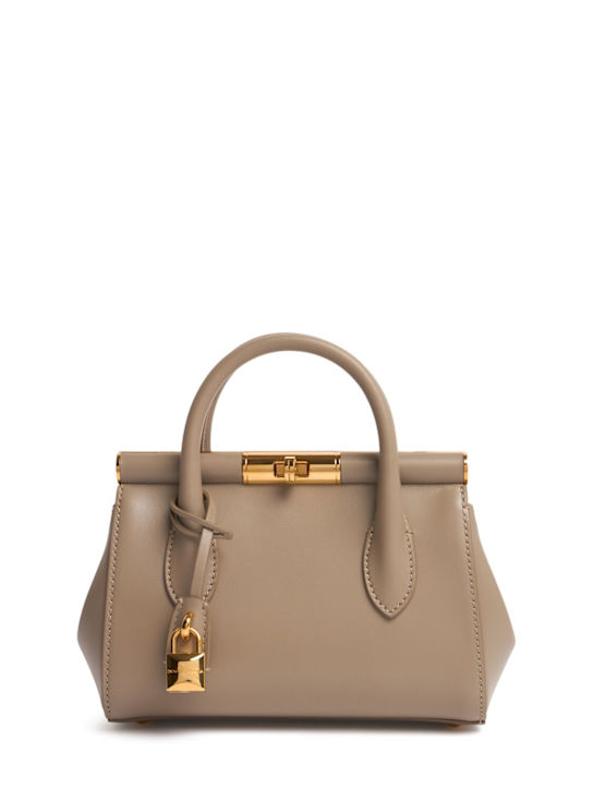 Dolce&Gabbana: Mini Marlene Day leather top handle bag - Taupe - women_0 | Luisa Via Roma