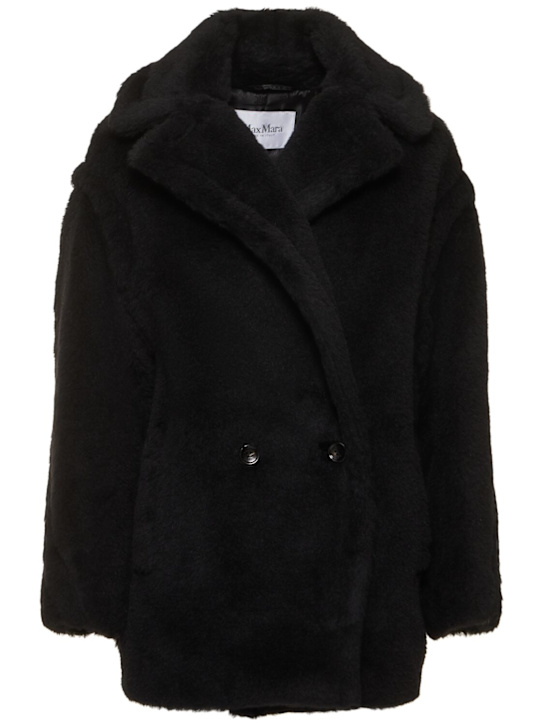 Max Mara: Fuxia plush short coat - women_0 | Luisa Via Roma