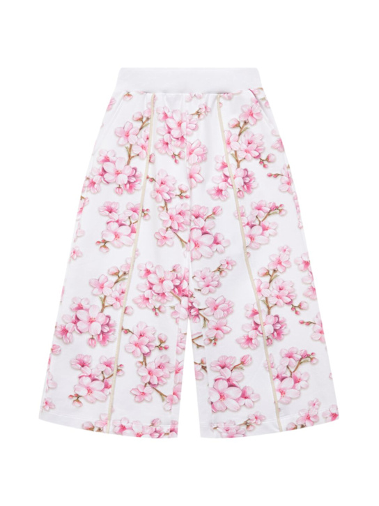 Monnalisa: コットンブレンドスウェットパンツ - ホワイト - kids-girls_0 | Luisa Via Roma