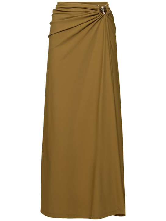 Christopher Esber: Ruched Orbit split lycra long skirt - women_0 | Luisa Via Roma