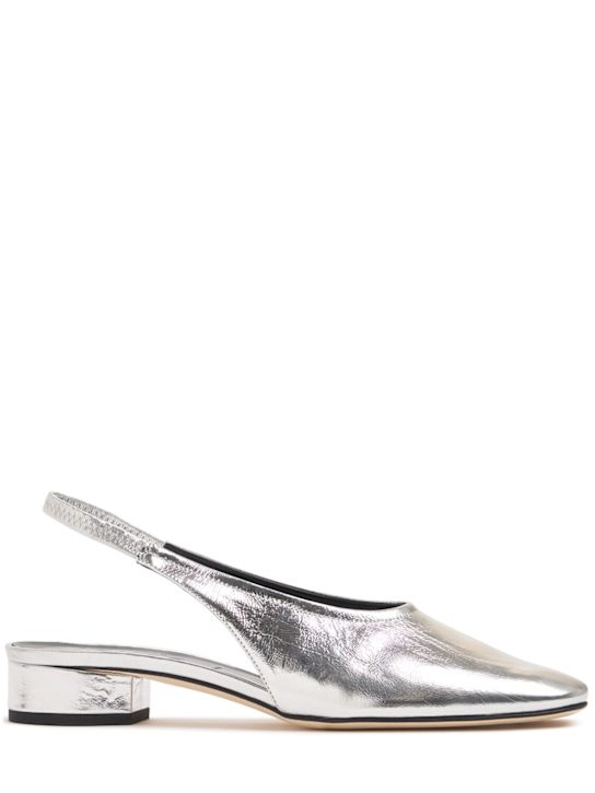 25mm Dua laminated leather slingbacks