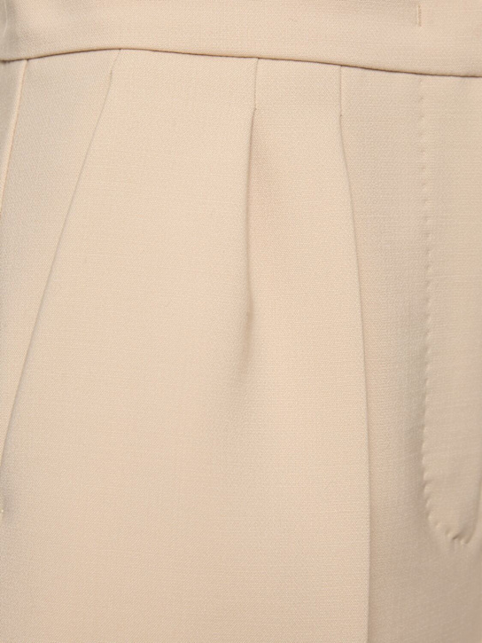 Max Mara: Zic wool blend shorts - Light Beige - women_4 | Luisa Via Roma