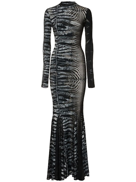Zebra devoré long dress - Thumbnail 1