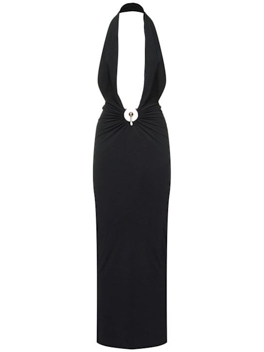 Christopher Esber: Vestito lungo Orbit in lycra - Nero - women_0 | Luisa Via Roma