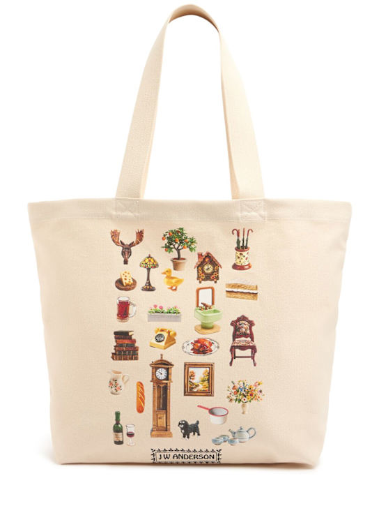 JW Anderson: Canvas tote - Natural - men_0 | Luisa Via Roma