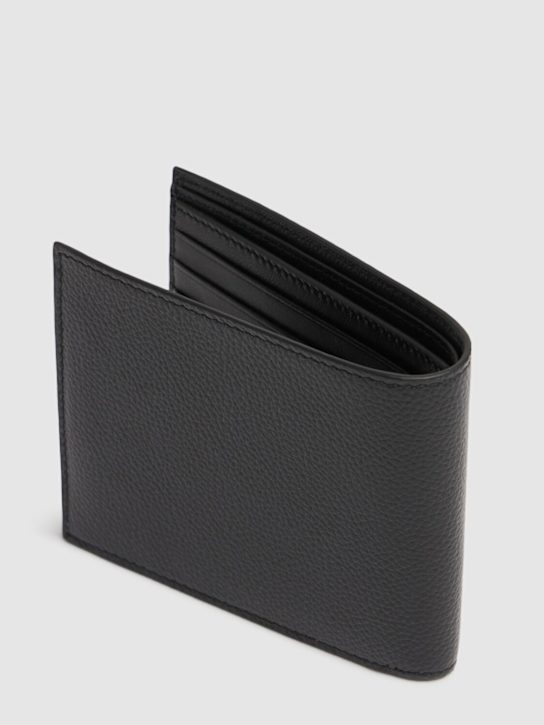 Balenciaga: Tape type leather bi-fold wallet - Black/Paper - men_2 | Luisa Via Roma