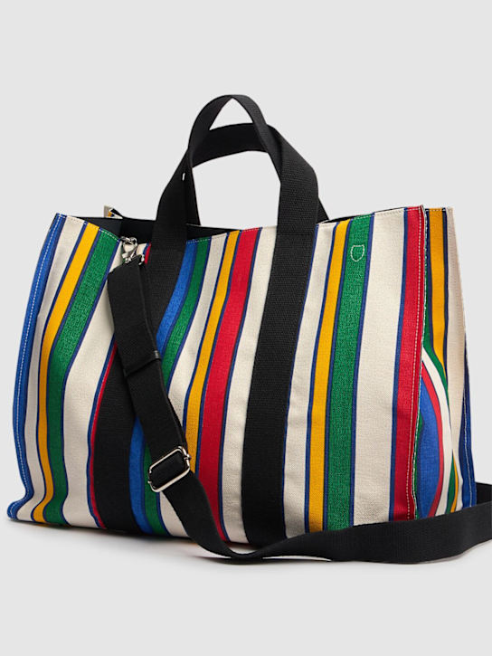 MSGM: Striped canvas shopping bag - women_5 | Luisa Via Roma