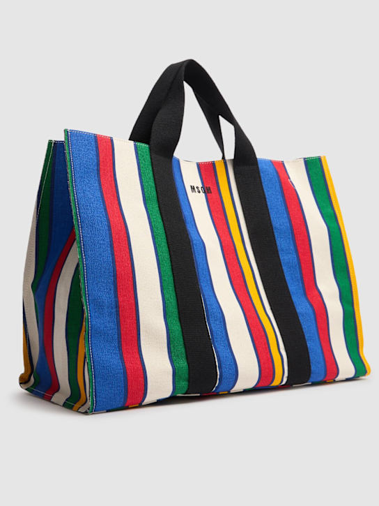 MSGM: Striped canvas shopping bag - women_3 | Luisa Via Roma