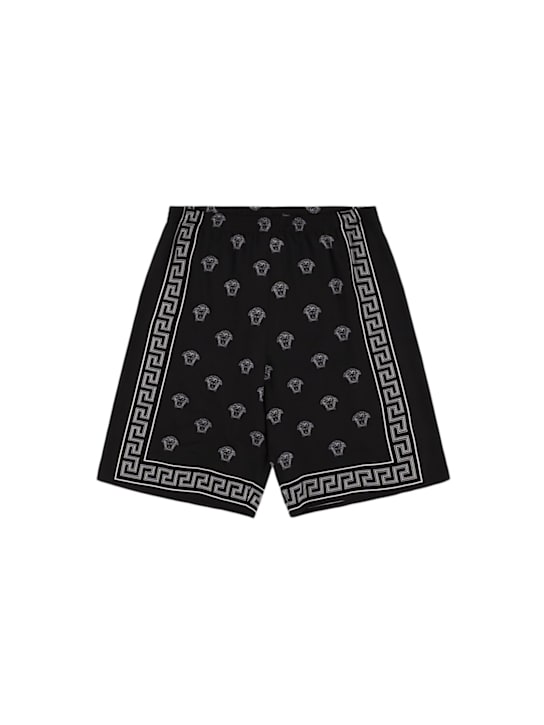 Versace: Printed viscose shorts - kids-boys_0 | Luisa Via Roma