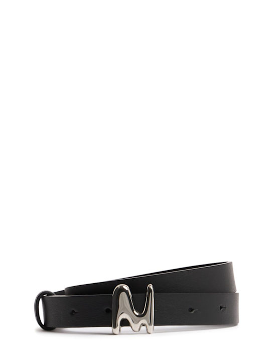 MSGM: Logo buckle belt - Black - women_0 | Luisa Via Roma