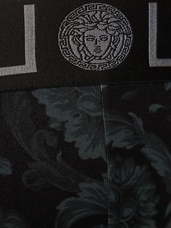 Versace: Barocco print briefs - Black/Grey - men_2 | Luisa Via Roma
