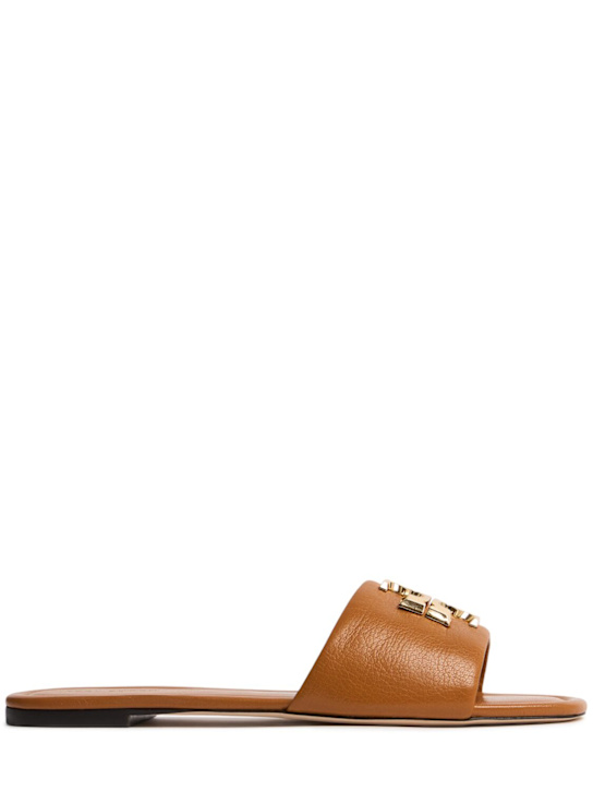 Tory Burch: 10mm Eleanor leather slide sandals - women_0 | Luisa Via Roma