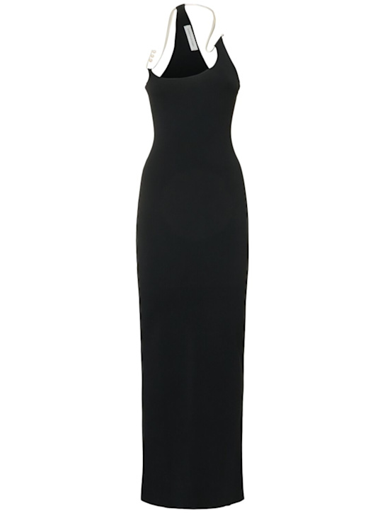 Christopher Esber: Levitate rib knit long dress - Black - women_0 | Luisa Via Roma