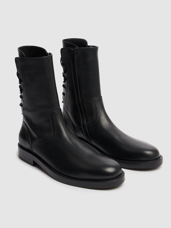 Ann Demeulemeester: Heiko laced leather ankle boots - Black - men_2 | Luisa Via Roma