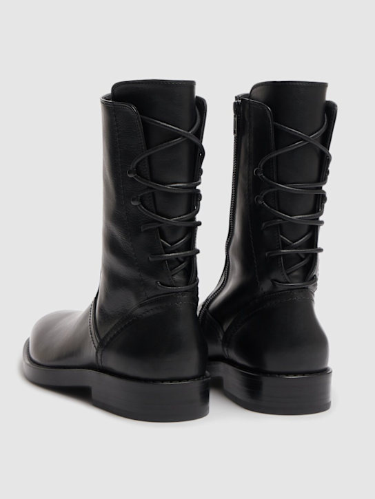 Ann Demeulemeester: Heiko laced leather ankle boots - Black - men_3 | Luisa Via Roma
