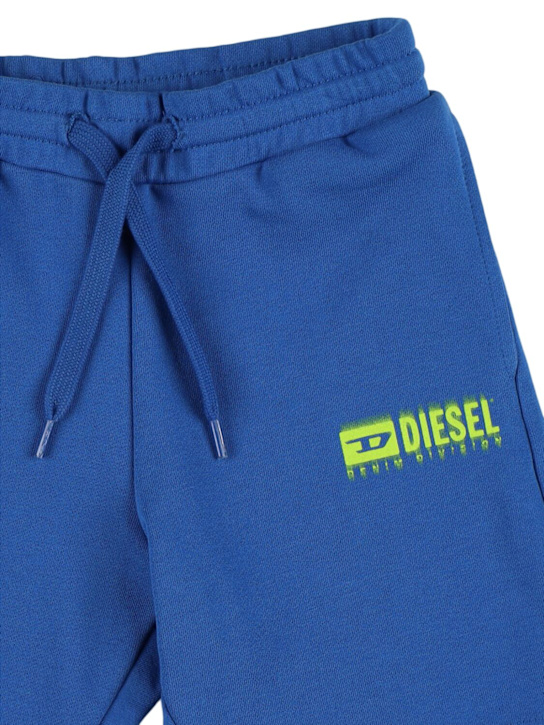 Diesel Kids: Cotton sweat shorts w/ logo - ロイヤルブルー - kids-boys_1 | Luisa Via Roma