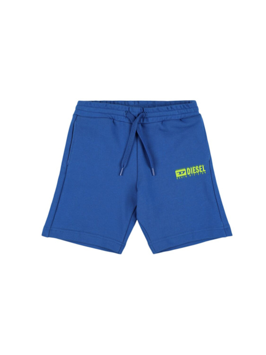 Diesel Kids: Cotton sweat shorts w/ logo - ロイヤルブルー - kids-boys_0 | Luisa Via Roma