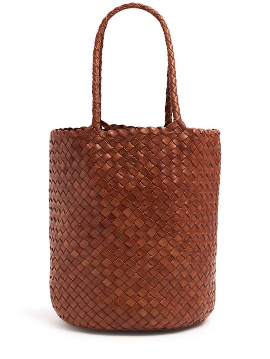 Dragon Diffusion: Hand braided leather straps basket bag - British Tan - women_0 | Luisa Via Roma