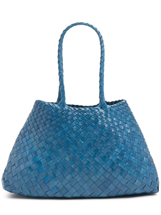 Dragon Diffusion: Big Santa Croce leather tote bag - Ocean Blue - women_0 | Luisa Via Roma