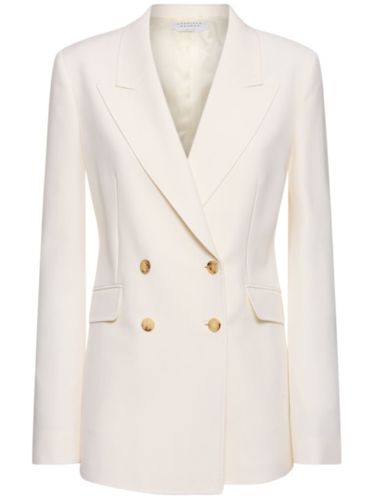 Gabriela Hearst: Angela double breast wool blazer - Ivory - women_0 | Luisa Via Roma