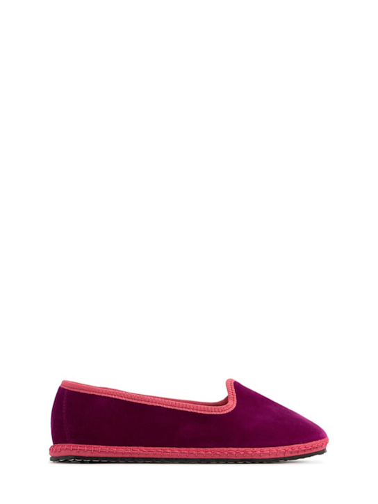 Vibi Venezia: Cotton velvet loafers - Fuchsia - kids-girls_0 | Luisa Via Roma