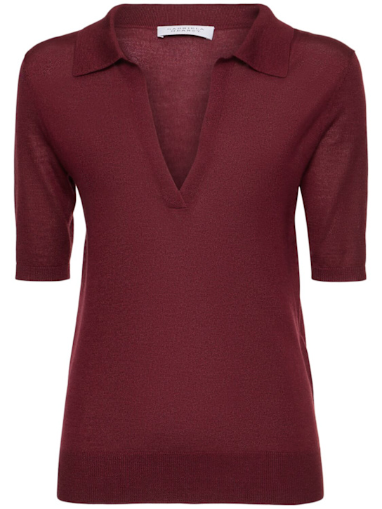Gabriela Hearst: Frank cashmere & silk knit polo - Bordeaux - women_0 | Luisa Via Roma
