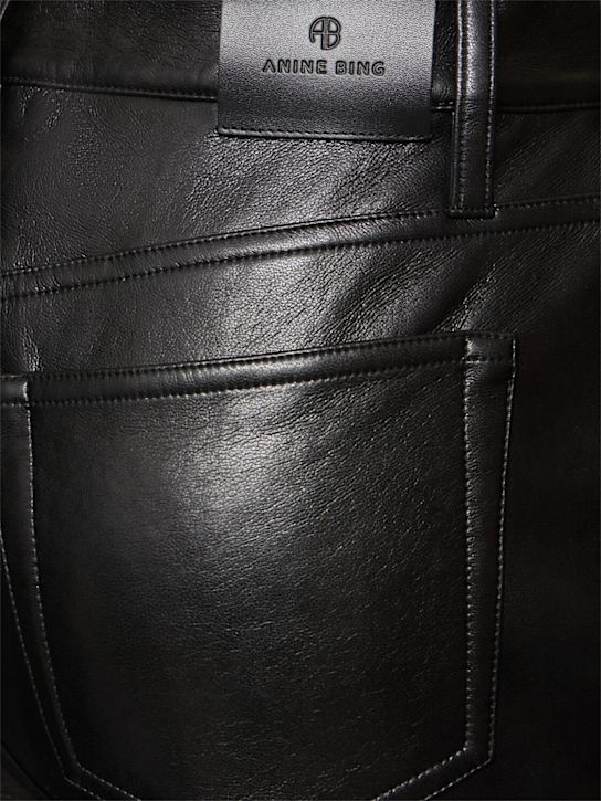 Bruno straight leather blend pants - ANINE BING - Women  | Luisaviaroma