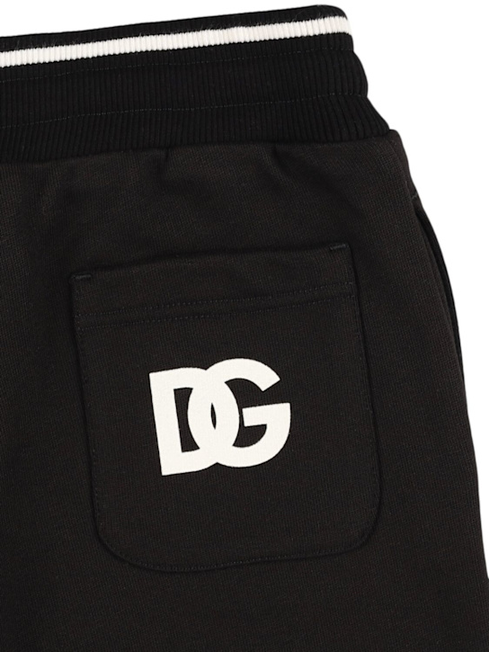 Dolce&Gabbana: Logo cotton sweatpants - Black - kids-boys_2 | Luisa Via Roma