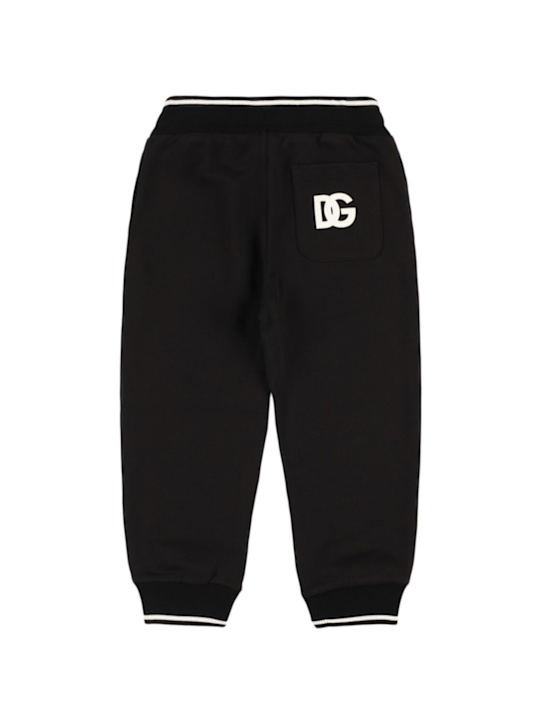 Dolce&Gabbana: Logo cotton sweatpants - Black - kids-boys_1 | Luisa Via Roma