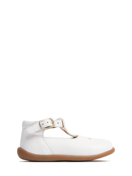 Pom D'api: Nappa stand-up sandals - White - kids-girls_0 | Luisa Via Roma