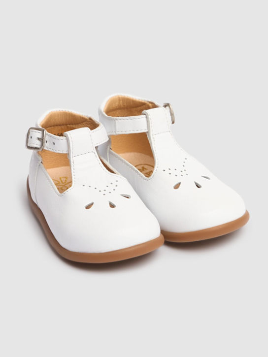 Pom D'api: Nappa stand-up sandals - White - kids-girls_1 | Luisa Via Roma